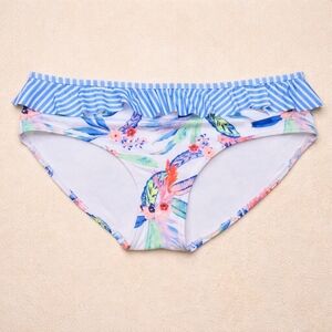 Oasis Swim Bottom 2X Floral Print Ruffle Waistband Plus Size Beach Swimwear